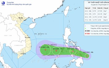 Hình thành áp thấp nhiệt đới gần Biển Đông