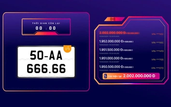 Thêm một biển số xe máy ngũ quý trúng đấu giá hơn 2 tỷ đồng