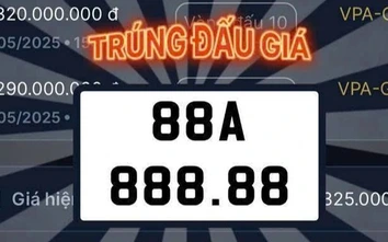 Biển số ô tô "ngũ quý" 88A-888.88 trúng đấu giá hơn 21 tỷ đồng
