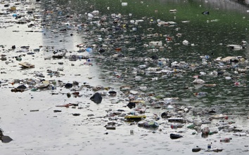 Hà Nội: Rác ngập ngụa mặt sông Tô Lịch sau trận mưa lớn