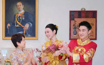 Siêu mẫu Hề Mộng Dao đeo 22 vòng vàng trong lễ cưới với con trai tỷ phú Macau