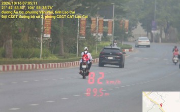 Chạy xe máy quá tốc độ 42 km/h, nam học sinh ở Lào Cai bỏ chạy khi gặp CSGT