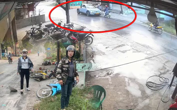 Hưng Yên: Ô tô tông liên hoàn, 3 người đi xe máy bị thương