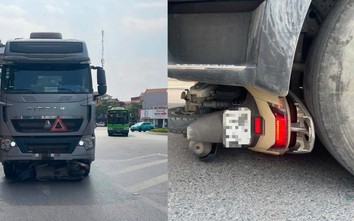 Hưng Yên: Xe máy bị cuốn vào gầm xe tải, hai người thương vong