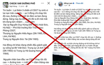 Công an Hà Nội bác bỏ thông tin "thêm 3 chiến sĩ CSGT hy sinh trên cao tốc"