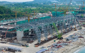 Cận cảnh mái vòm thép chữ U tại Trung tâm Hội nghị APEC Phú Quốc