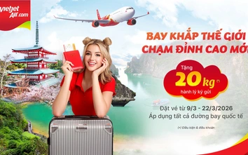 Vietjet tung ưu đãi lớn: Vé giảm tới 83%, cơ hội trúng 1 lượng vàng nhân dịp 8/3