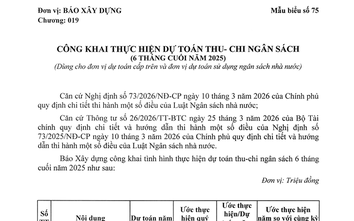 Báo Xây dựng công khai dự toán ngân sách Nhà nước 6 tháng cuối năm 2025