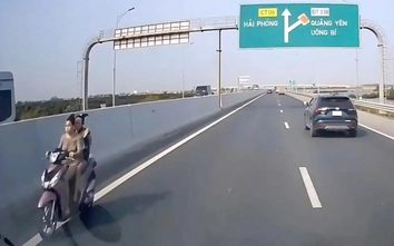Xác minh hình ảnh hai cô gái trên xe máy chạy ngược chiều cao tốc Hạ Long - Hải Phòng