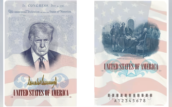 Mỹ sắp phát hành hộ chiếu đặc biệt in hình Tổng thống Donald Trump