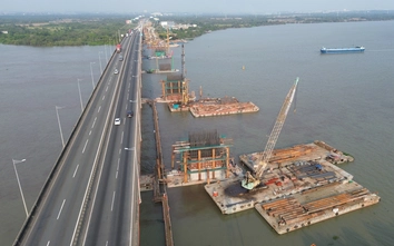 Tăng tốc thi công cầu Long Thành 2 trước mùa mưa