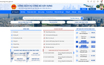 Bộ Xây dựng: Công khai 100% các thủ tục hành chính trên hệ thống