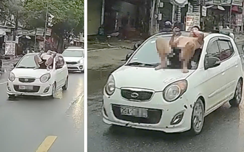 Hà Nội: Khởi tố bố vợ và con rể vụ "ngồi trên kính chắn gió để đòi ô tô'' ở Quảng Oai