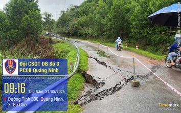 Một số tuyến đường ở Quảng Ninh tạm cấm lưu thông do mưa lớn, sạt lở