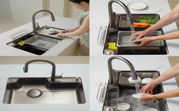 Chậu rửa bát chống xước, phủ nano "lên ngôi" trong gian bếp hiện đại