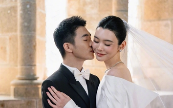 Siêu mẫu nội y Hề Mộng Dao khóa môi con trai "vua sòng bài" trong hôn lễ ở Pháp