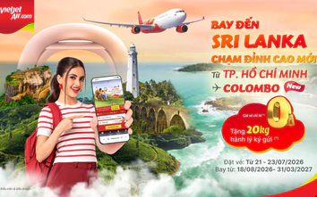 Cùng Vietjet khám phá Sri Lanka, tận hưởng giá vé chỉ từ 0 đồng cùng 20kg hành lý miễn phí