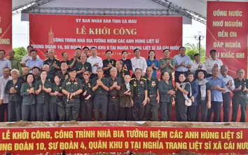 Cà Mau khởi công xây dựng Nhà bia tưởng niệm các Anh hùng liệt sĩ Trung đoàn 10
