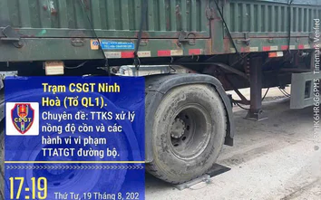 Khánh Hòa: Trạm CSGT Ninh Hòa xử lý phương tiện vi phạm tải trọng qua tin nhắn Zalo