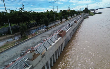 Đồng Tháp: Tăng tốc thi công các dự án kè chống sạt lở ven sông Tiền