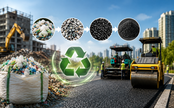 Kajima and Kajima Road develop high-durability asphalt paving using on-site waste plastics
