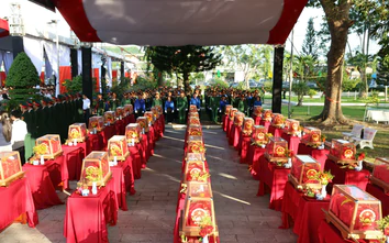 Cần Thơ an táng 38 hài cốt liệt sĩ được quy tập trong Chiến dịch 500 ngày đêm