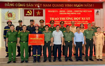 Dập tắt nhanh vụ cháy tại chợ Biên Hòa, Công an Đồng Nai được thưởng 500 triệu đồng