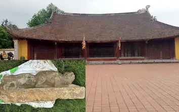 Tìm thấy đôi nghê đá cổ tại di tích quốc gia đền La Vân ở Hưng Yên