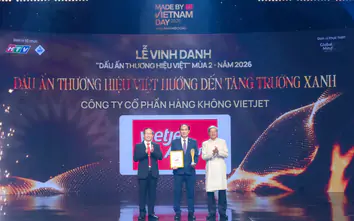 Vietjet được vinh danh "Dấu ấn Thương hiệu Việt hướng tới tăng trưởng xanh"