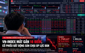 VN-Index mất gần 16 điểm, cổ phiếu bất động sản chịu áp lực bán