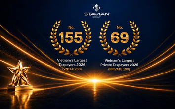 Tập đoàn Stavian được vinh danh trong Top 155 VNTAX 200 và Top 69 Private 100 năm 2026