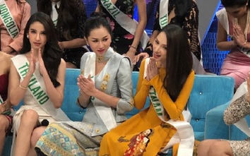 Hương Giang Idol khoe eo thon khi mặc áo dài quay truyền hình