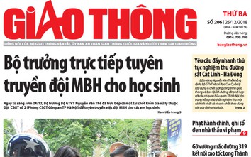 Tin mới nhất, hay nhất trên Báo Giao thông ngày 25/12/2018