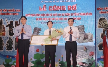 Bình Định: Công nhận bảo vật quốc gia 2 tượng sư tử đá thành Đồ Bàn