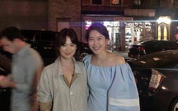 Song Hye Kyo để mặt mộc, đón trung thu ở trời Tây