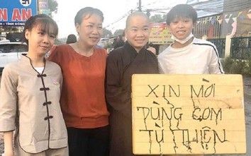 Vietnam Idol Kid 2016 Hồ Văn Cường cầm biển mời dùng cơm chay