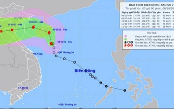 Bão số 7 đổi hướng đi vào vịnh Bắc Bộ giật cấp 11