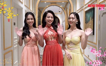 Video: Dàn hoa hậu, mỹ nhân showbiz Việt chúc Tết độc giả Báo Giao thông