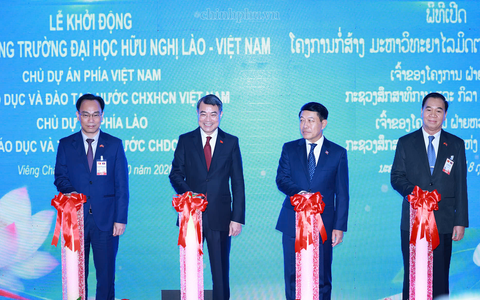 Hai Thủ tướng dự lễ khởi động xây dựng Trường Đại học Hữu nghị Lào - Việt Nam